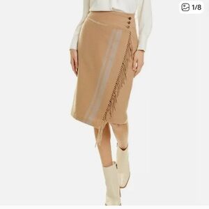 NWT J. McLaughlin Elegant Tan Fringe Skirt